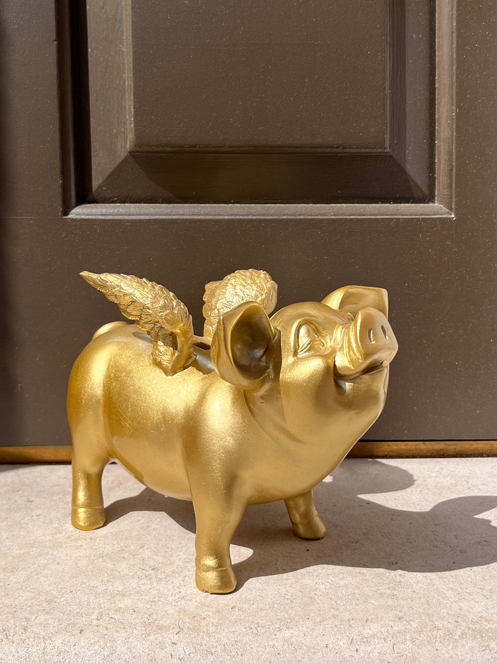 Flying Pig Money Box - Gold