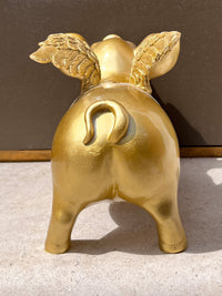 Flying Pig Money Box - Gold