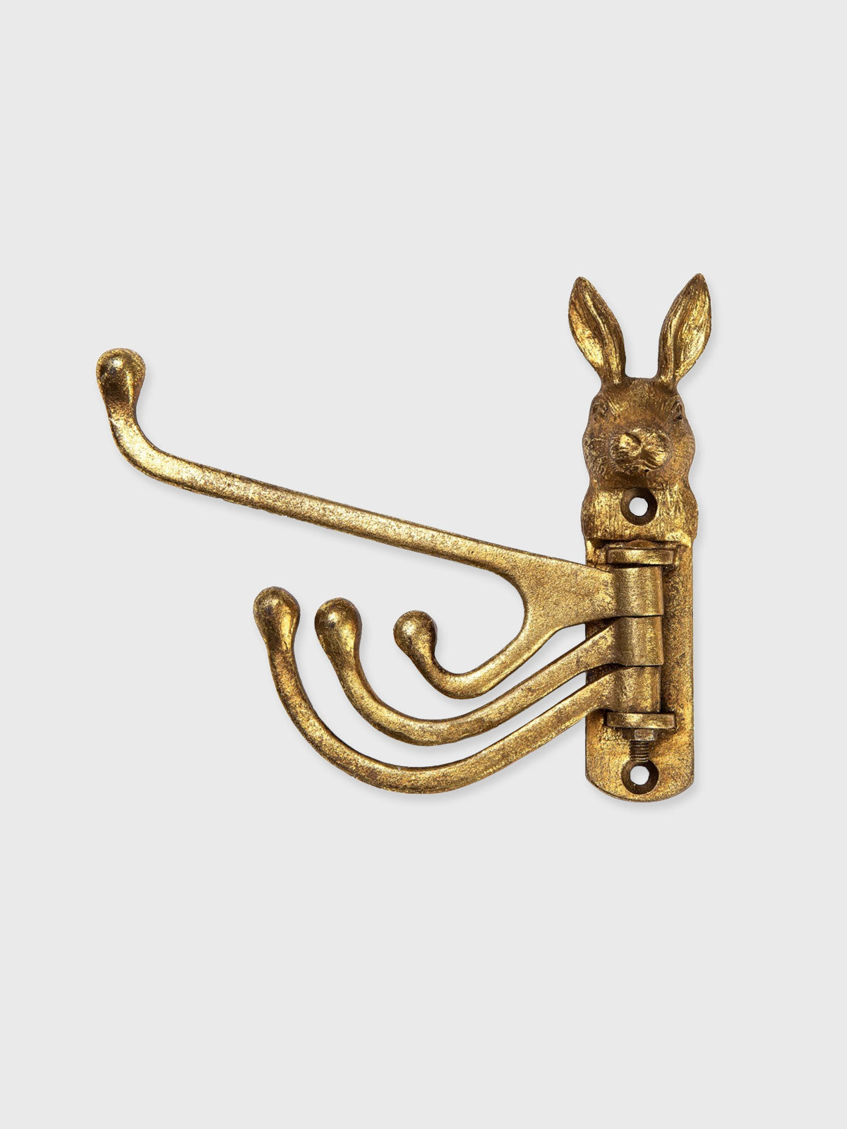 Metal Rabbit Multi Coat Hook - Gold