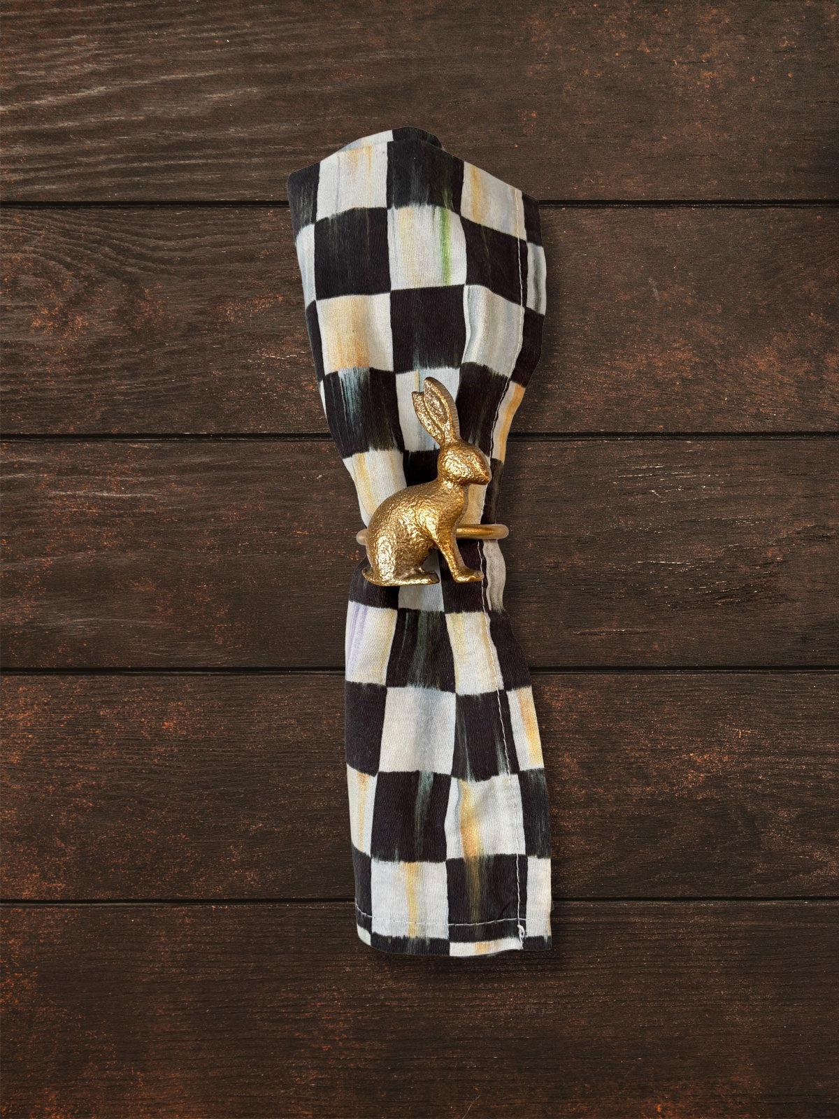 Rabbit Napkin Ring Holders Gold - Set of 4