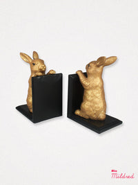 Gold Rabbit Shaped Book Ends