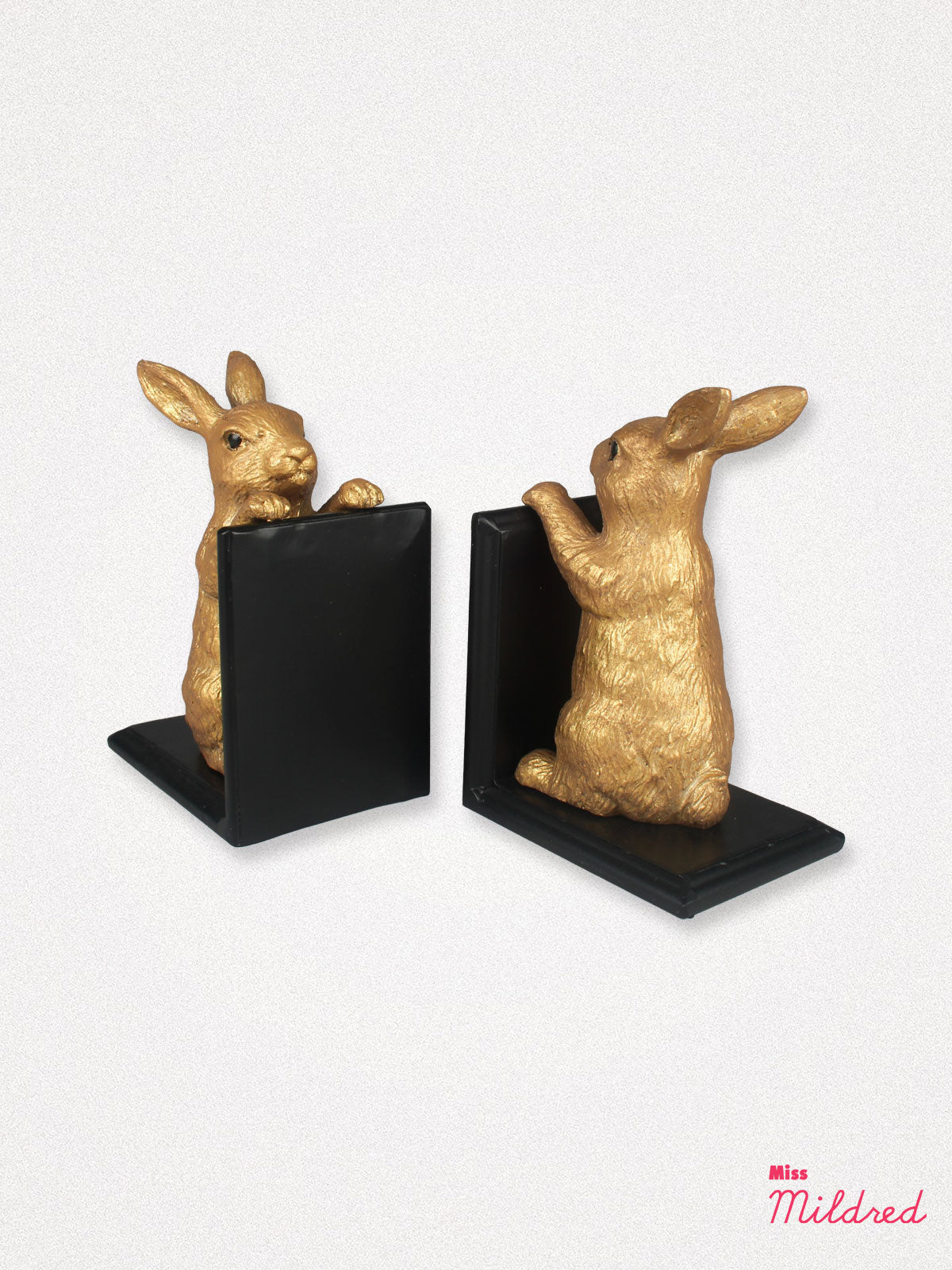 Gold Rabbit Shaped Book Ends
