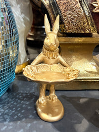 Gold Standing Rabbit Butler Tray - 15cm
