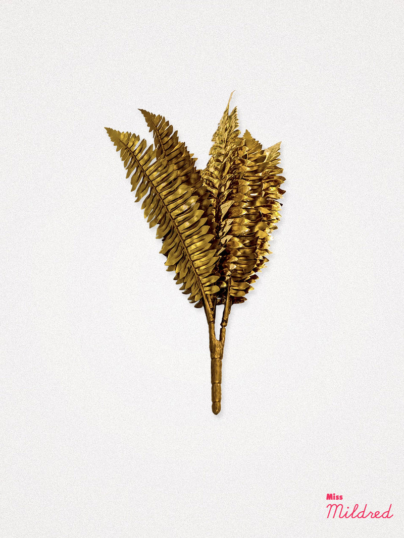 Golden Faux Fern Branch - 30cm