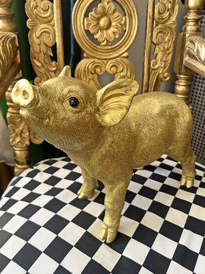 Golden Pig Figure Ornament