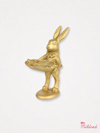 Gold Standing Rabbit Butler Tray - 15cm