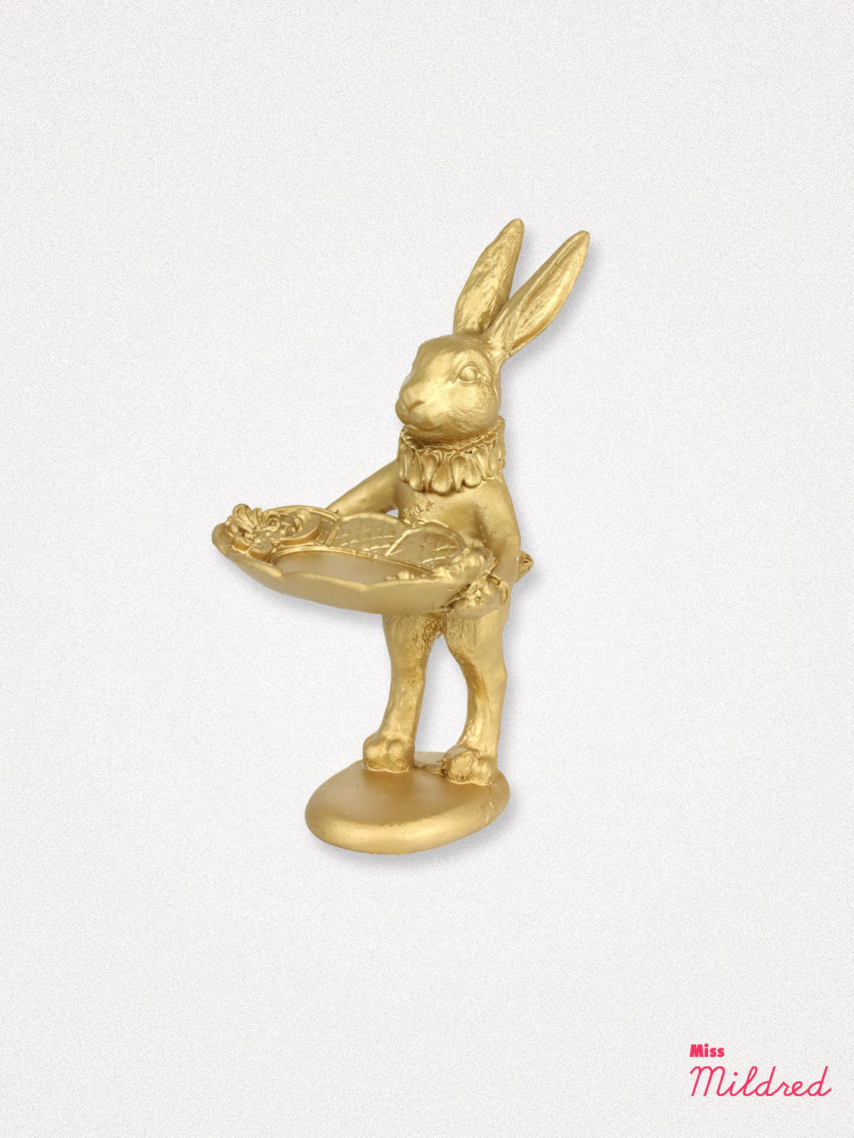 Gold Standing Rabbit Butler Tray - 15cm