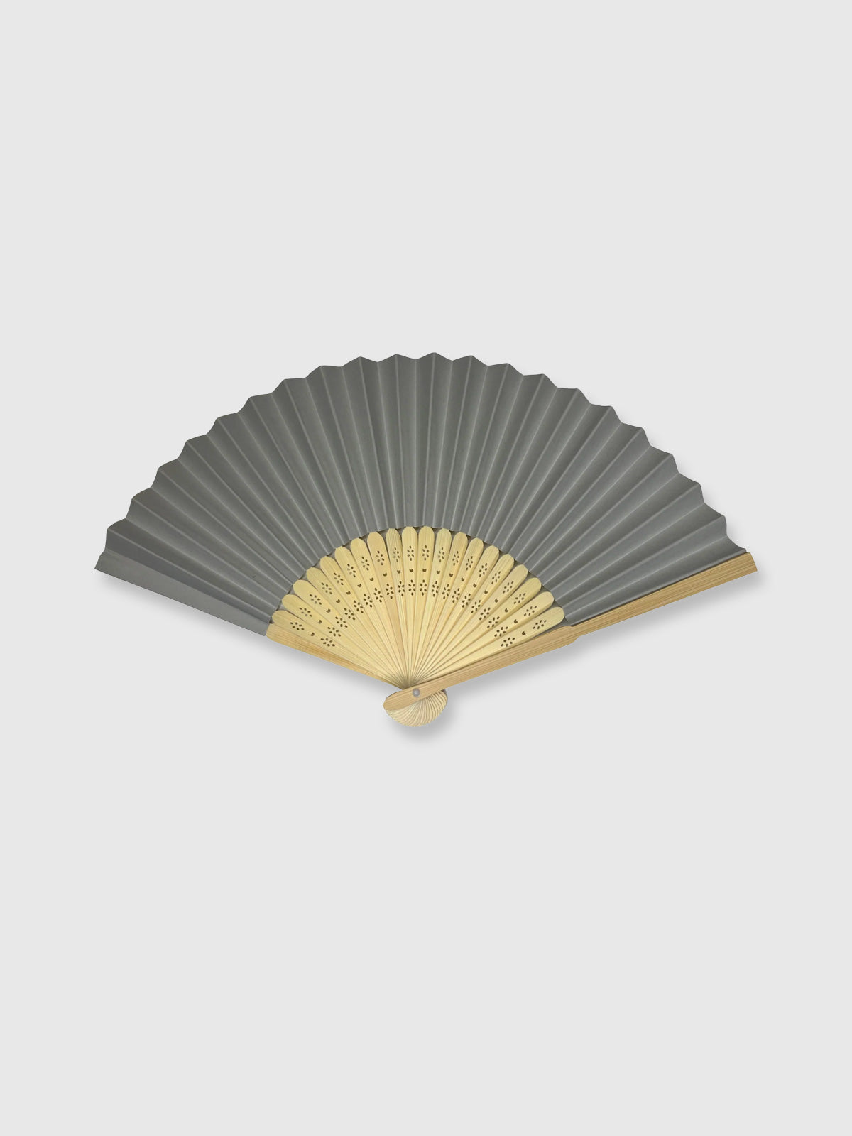 Wooden Paper Hand Fan - Grey