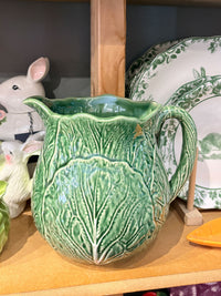 Green Cabbage Leaf Jug
