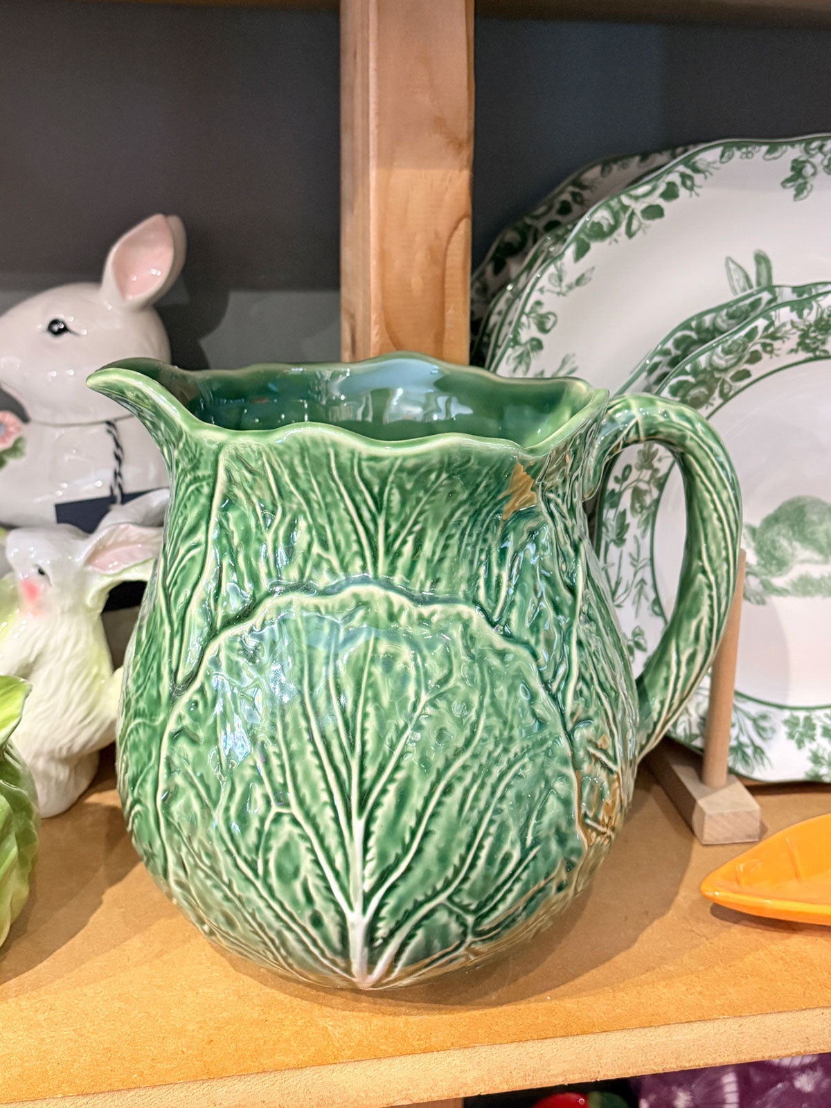 Green Cabbage Leaf Jug