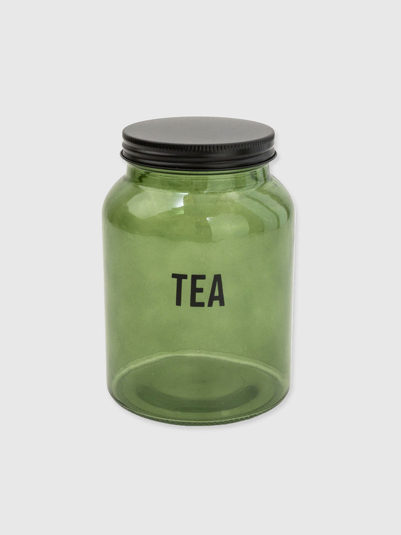Green Glass Storage Jar - Tea