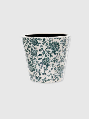 Green Leaf Ceramic Glazed Plant Pot - Large