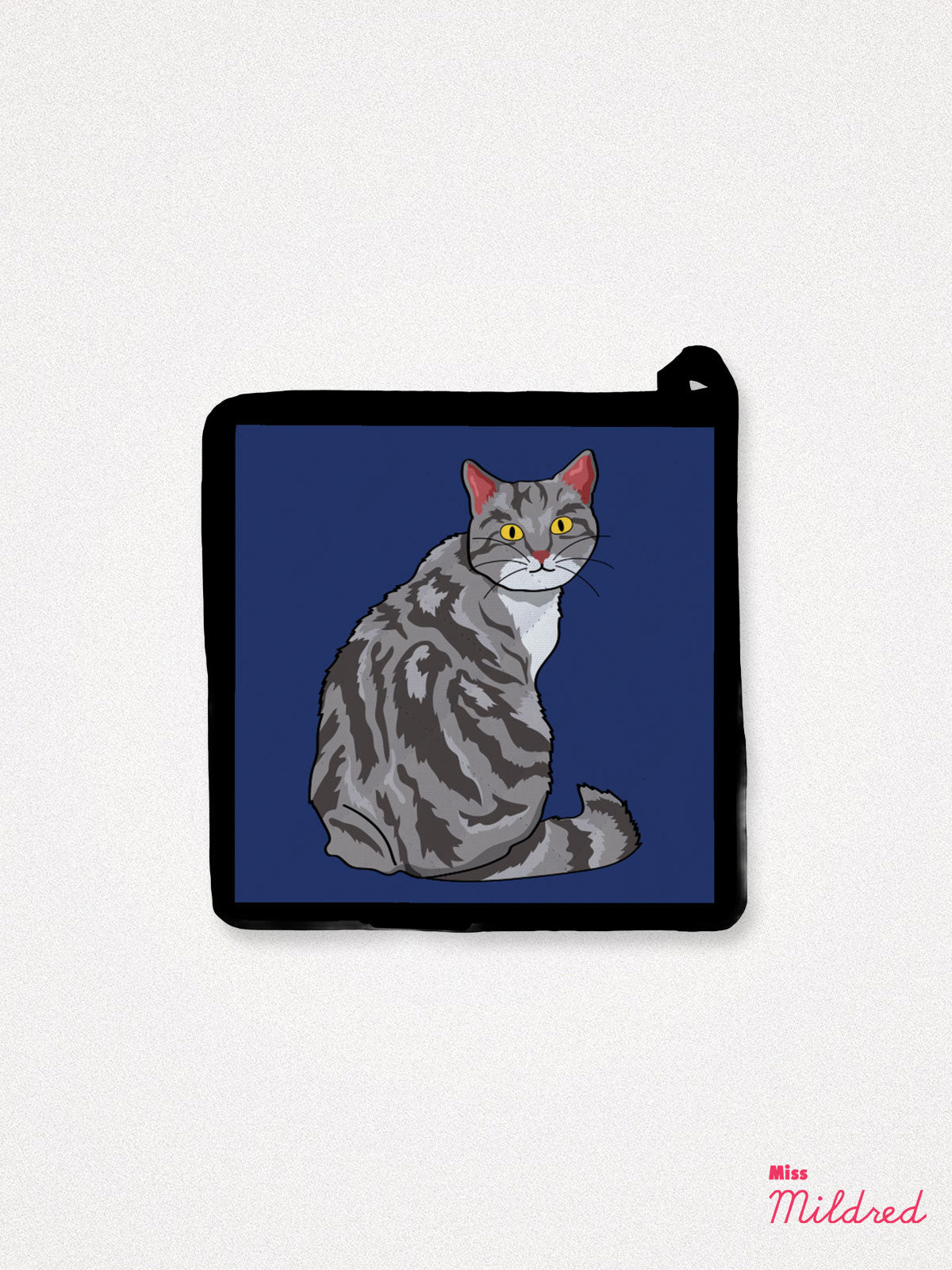 Grey Tabby Cat - Pot Grab Holder