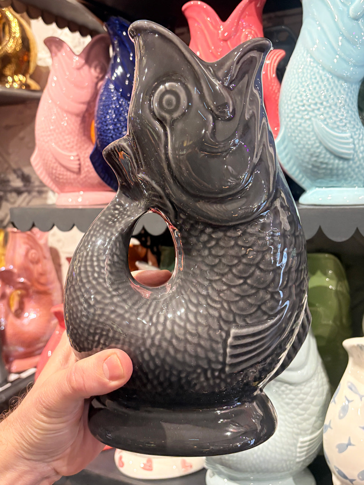 Gurgly Glug Jug Vase Extra Large - Gunmetal Grey