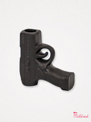 Gun Shaped Ceramic Bud Vase - Black