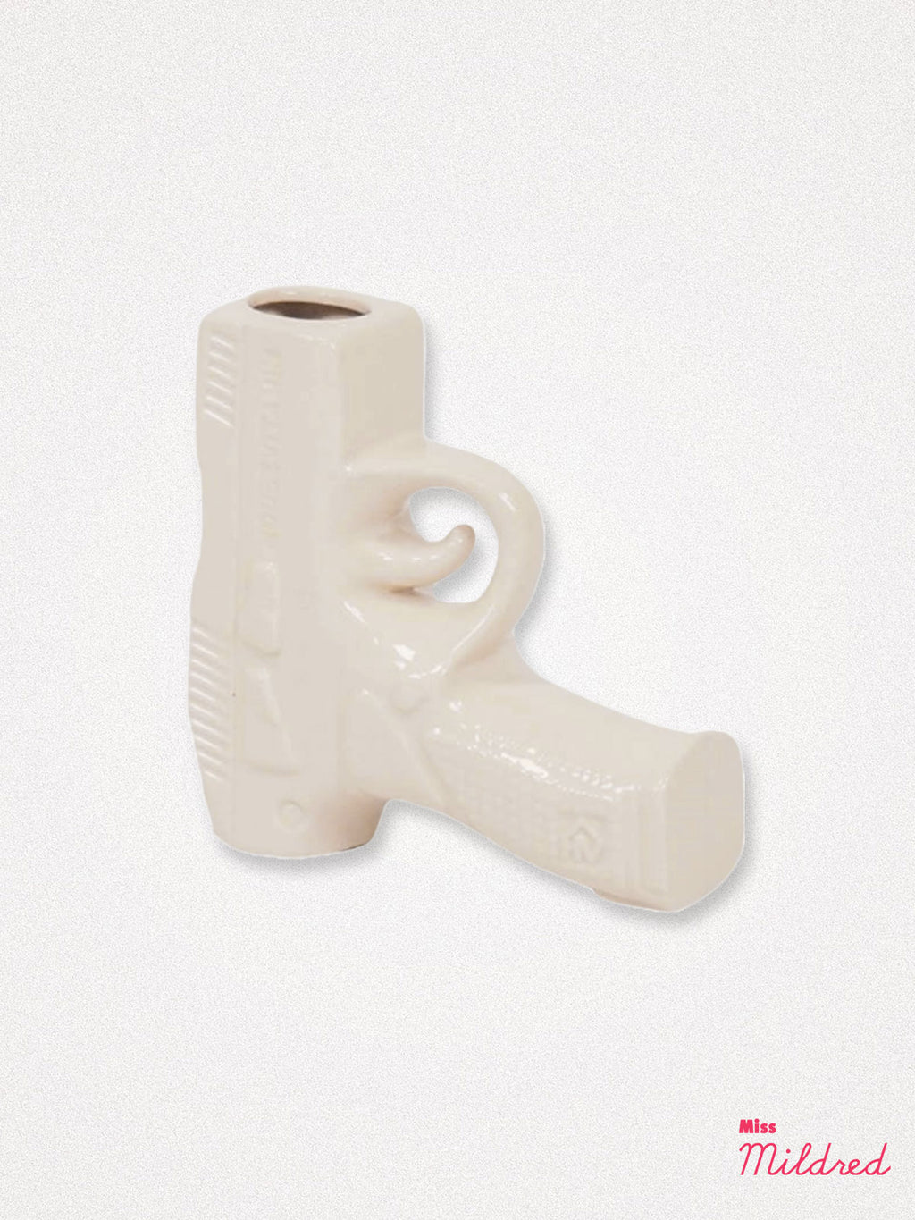 Gun Shaped Ceramic Bud Vase - White