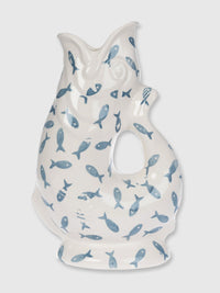 Gurgly Glug Jug Vase Extra Large - All Over Sponged Print Fish