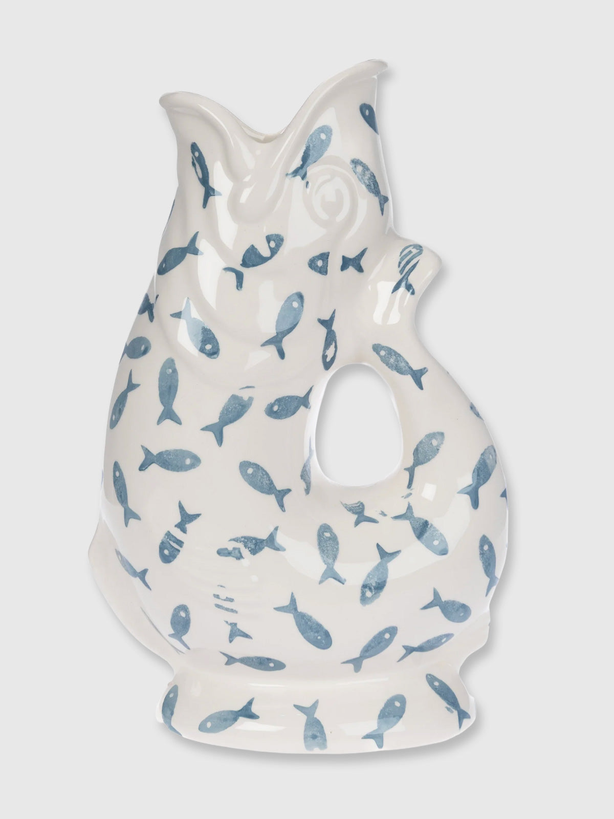 Gurgly Glug Jug Vase Extra Large - All Over Sponged Print Fish