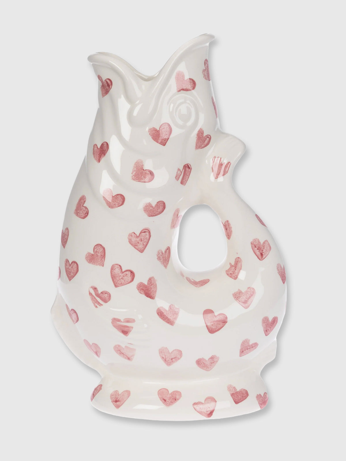 Gurgly Glug Jug Vase Extra Large - All Over Sponged Print Hearts