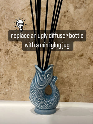 Gurgly Glug Jug Vase Mini Small - Blue Grey