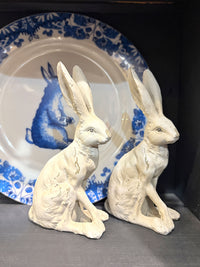 White Hare Rabbit Bunny Figure - 13cm
