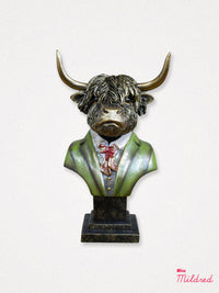 Highland Cow Statue Bust - 25cm
