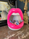 Pink Mouth and Lips Storage Pot