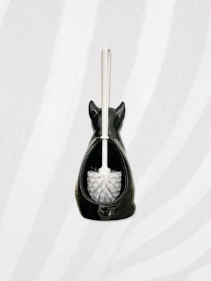 Italian Porcelain Black Cat Toilet Brush