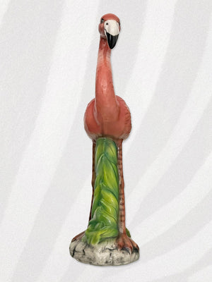 Large Italian Porcelain Pink Flamingo Statue Figure