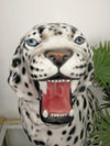 Large Italian Porcelain Snow Leopard Statue Figure