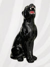 Large Italian Porcelain Black Panther Statue Figure