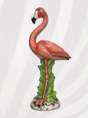 Large Italian Porcelain Pink Flamingo Statue Figure