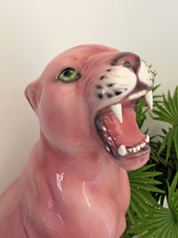 Large Italian Porcelain Pink Panther Statue Figure