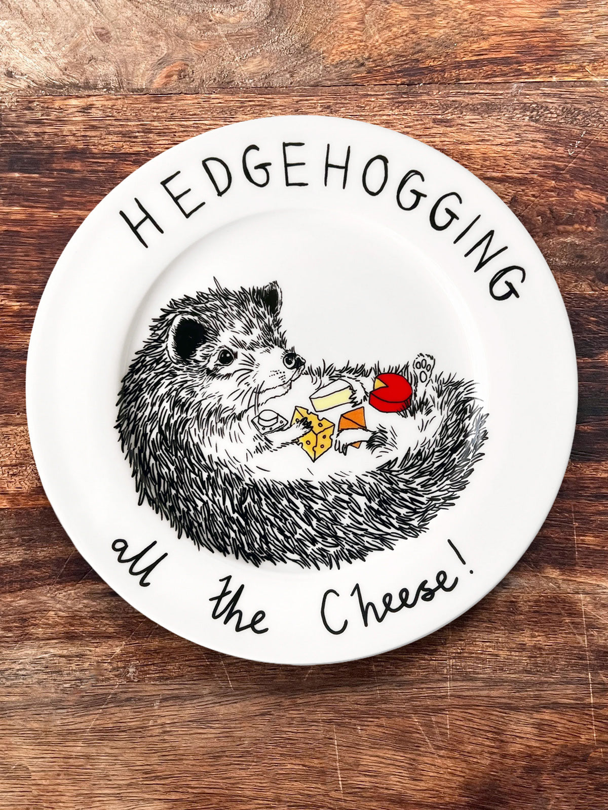 JimBobArt Side Plate - Hedgehogging All The Cheese