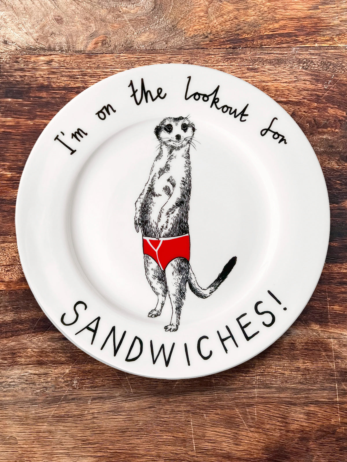 JimBobArt Side Plate - Meerkat Sandwich Lookout