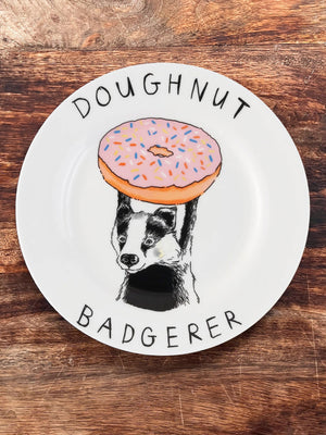 JimBobArt Side Plate - Doughnut Badgerer