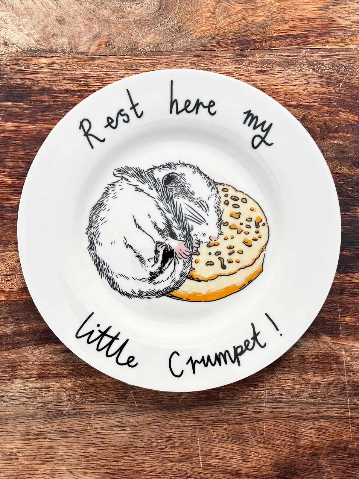 JimBobArt Side Plate - Rest Here My Little Crumpet