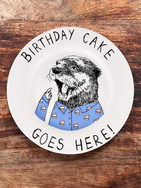 JimBobArt Side Plate - Birthday Cake Goes Here