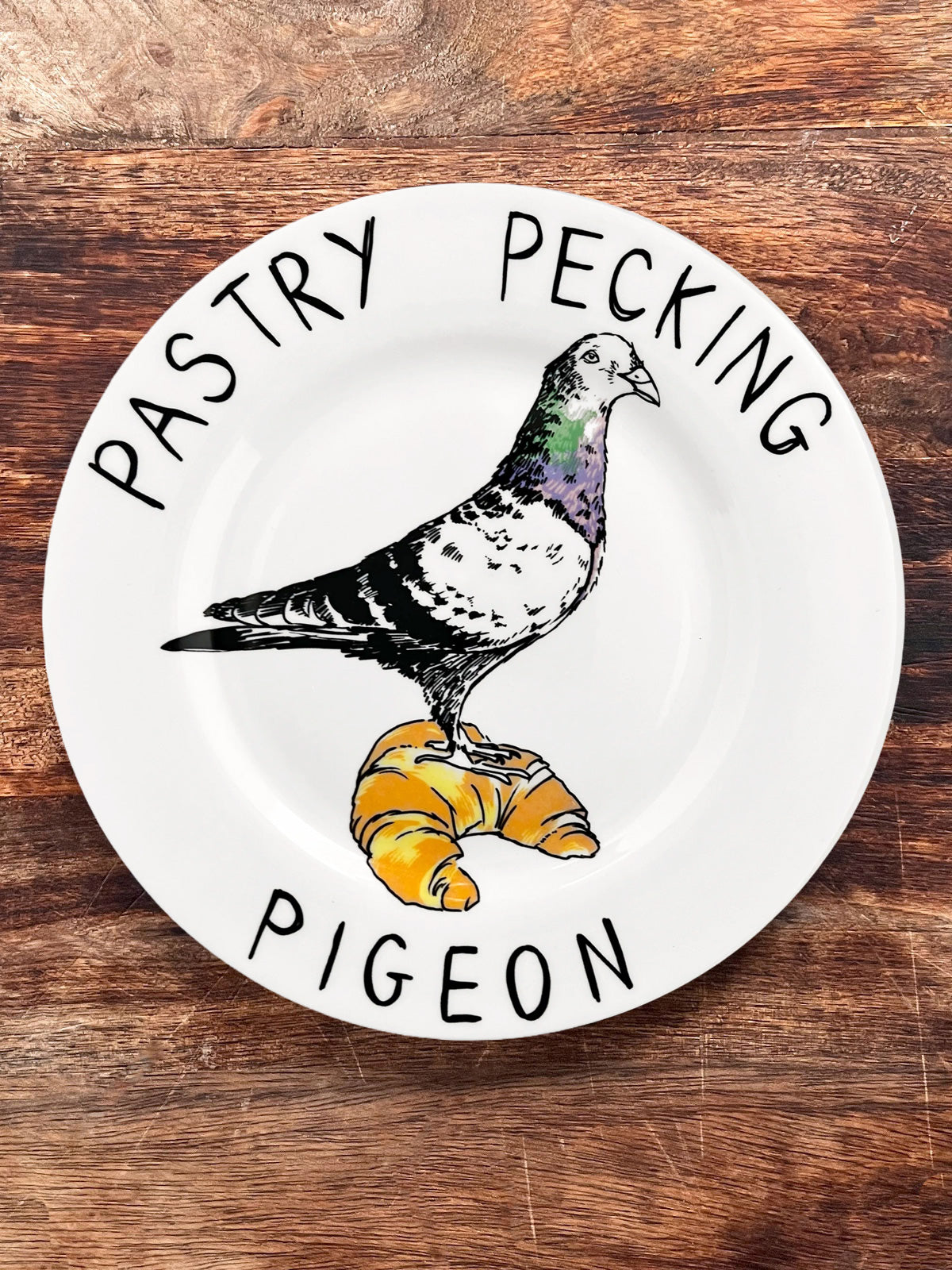 JimBobArt Side Plate - Pastry Pecking Pigeon