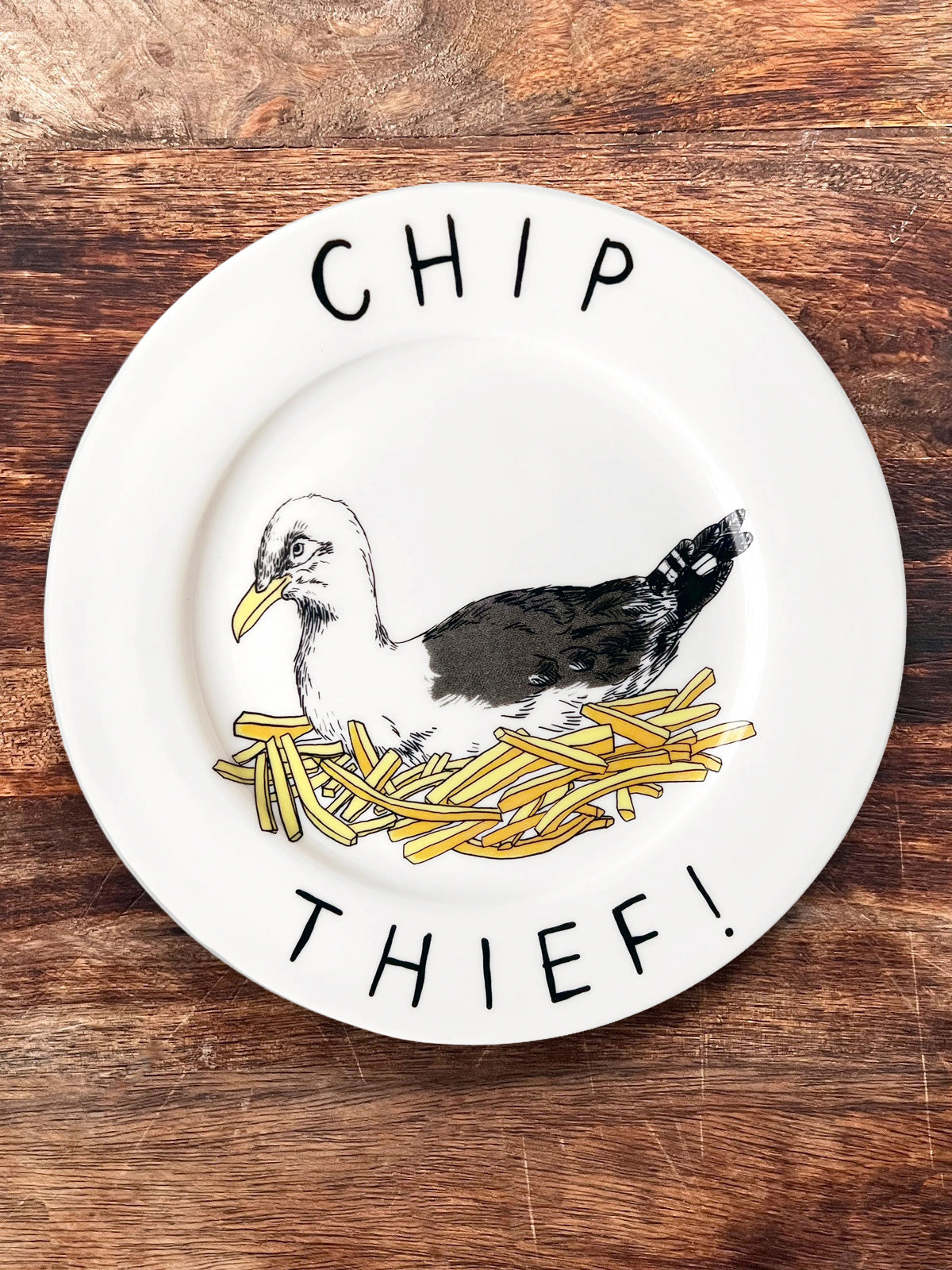 JimBobArt Side Plate - Seagull Chip Thief