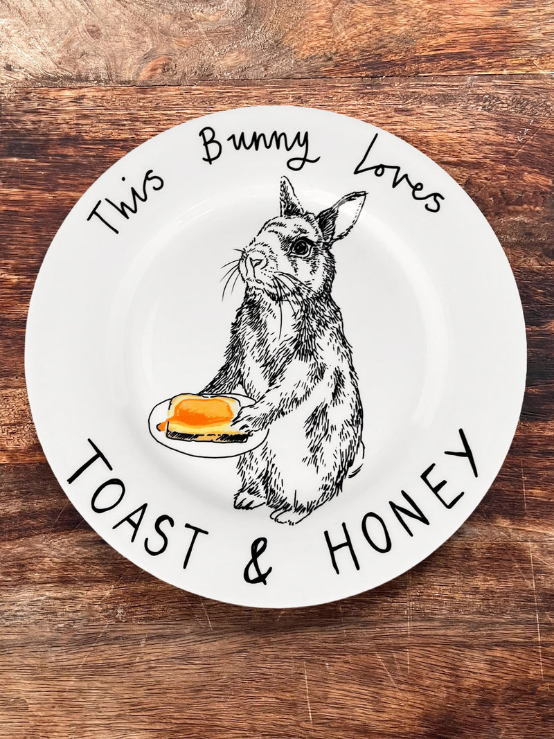 JimBobArt Side Plate - This Bunny Loves Toast and Honey