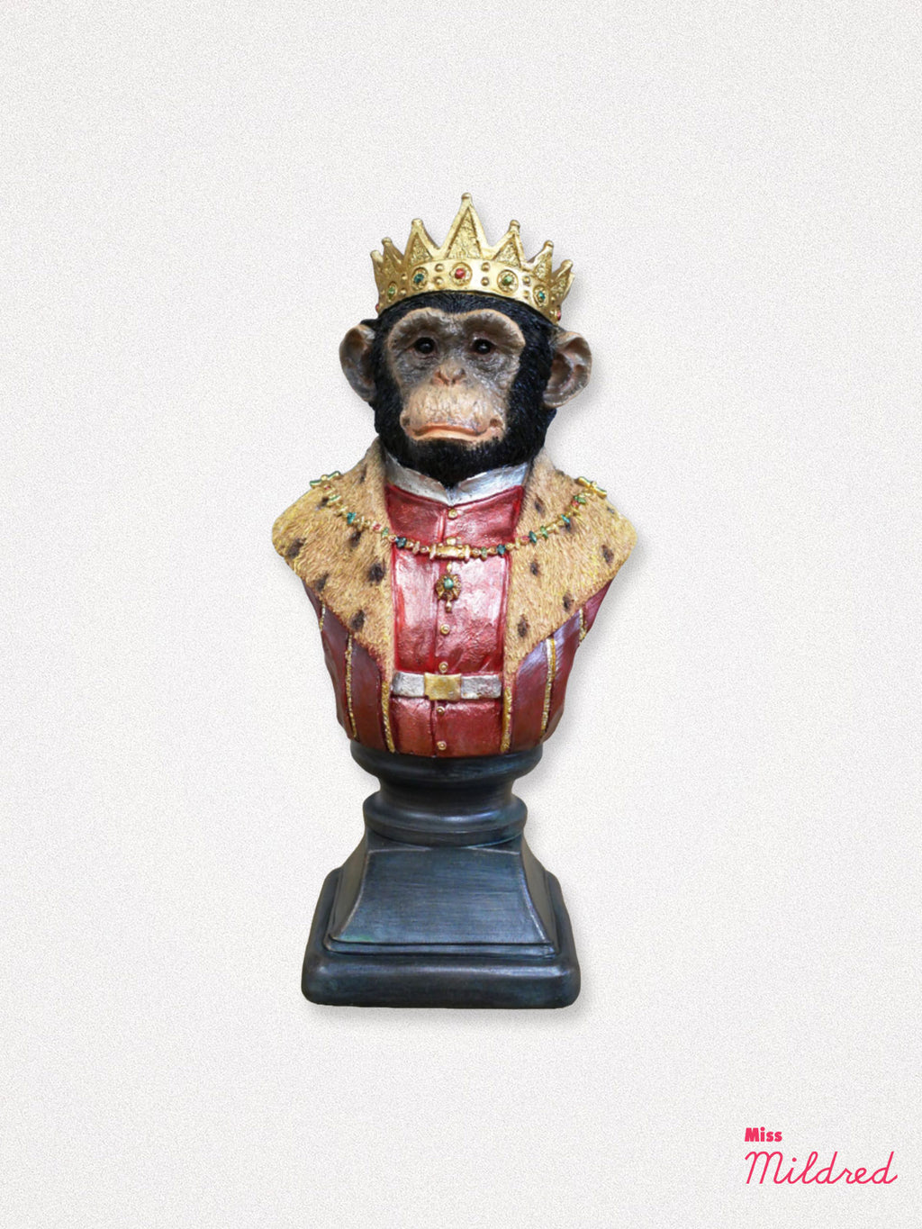 King Monkey Statue - Gold and Red
