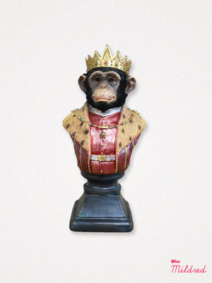 King Monkey Statue - Gold and Red