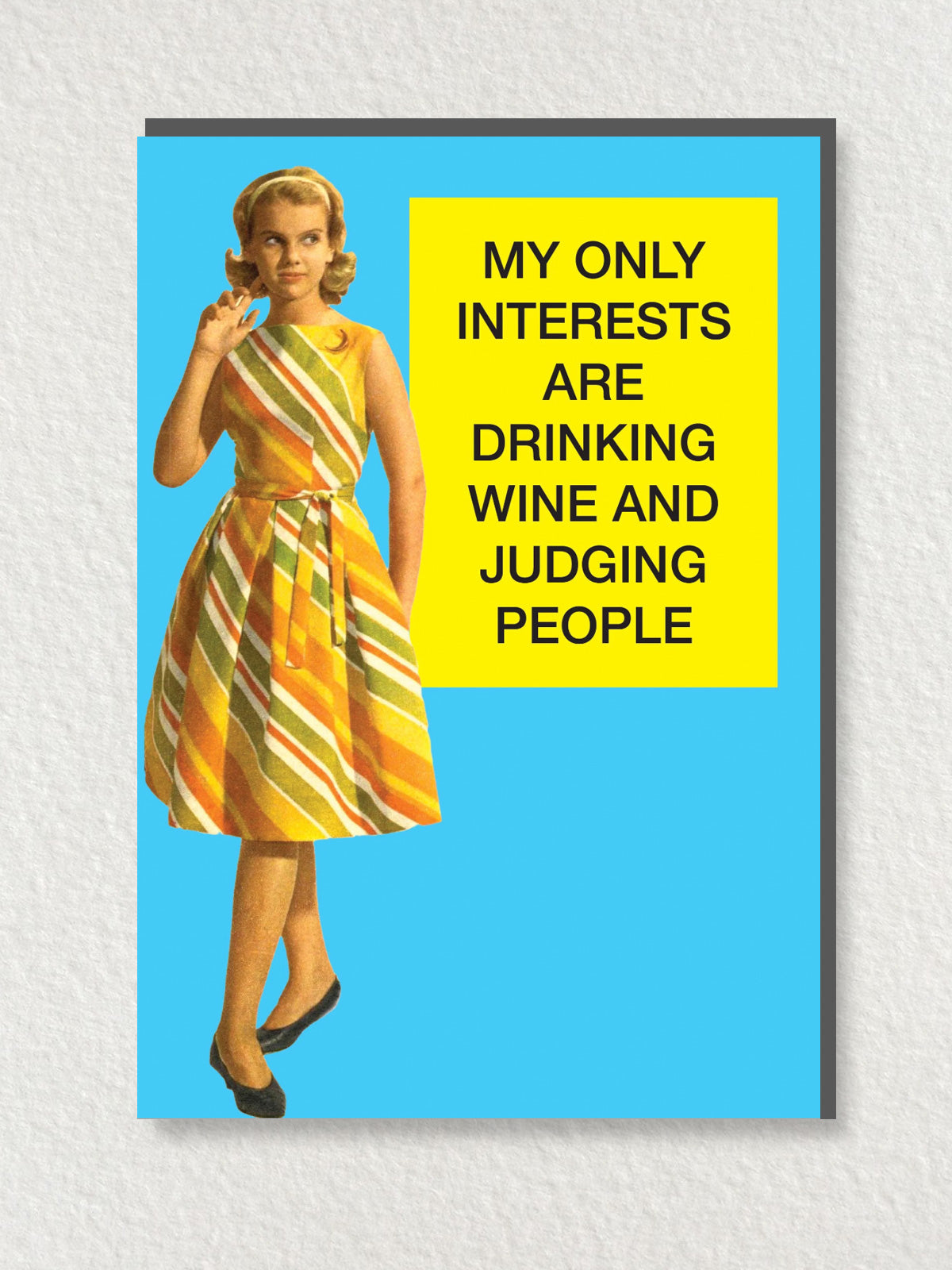 Greeting Card - Drinking Wine and Judging People