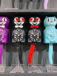 Kit Cat Clock Love Heart Eyes - Original Large Size - Black Red