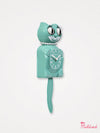 Kitty Cat Clock Necklace - Small Size - Ocean Green