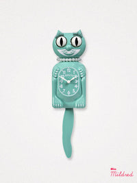 Kitty Cat Clock Necklace - Small Size - Ocean Green