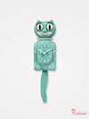 Kitty Cat Clock Necklace - Small Size - Ocean Green