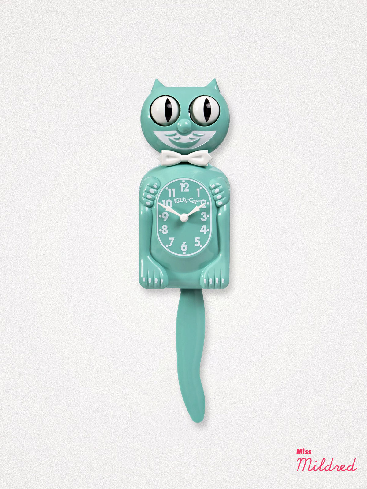 Kitty Cat Clock - Small Size - Ocean Green