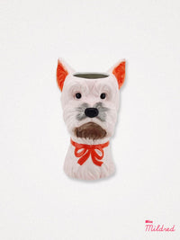Quirky Ceramic Dog Vase - Orange